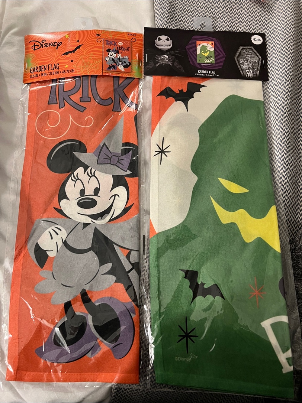 Disney Orange & Green Minnie Witch Garden Flag